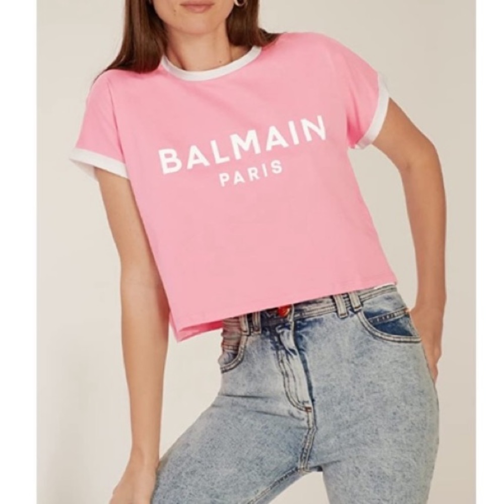 Authentic balmain cropped tee